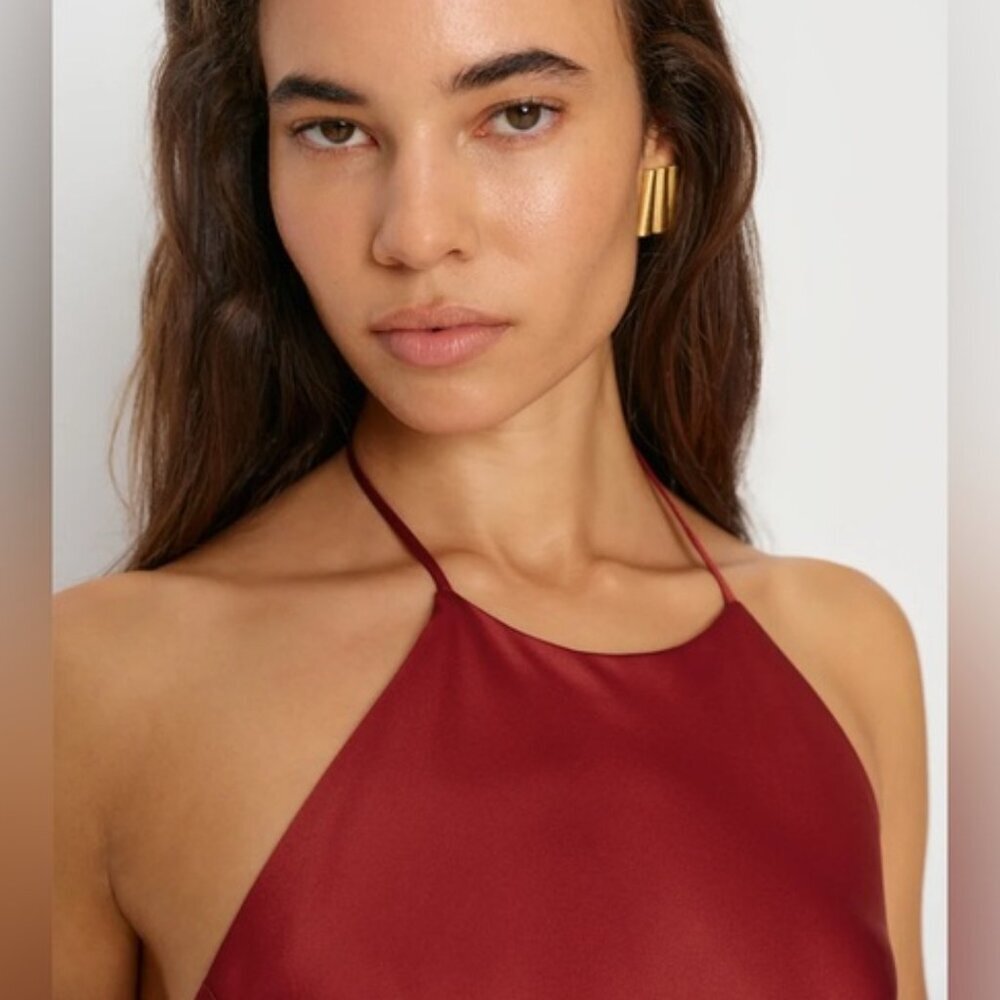NEW Reformation Jeany Silk Long Dress Backless Formal Sangre Red | Size M - Picture 4 of 13